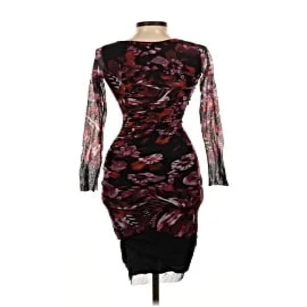 Jean‎ Paul Gaultier Fuzzi Red Pink Floral Ruched Dress XS